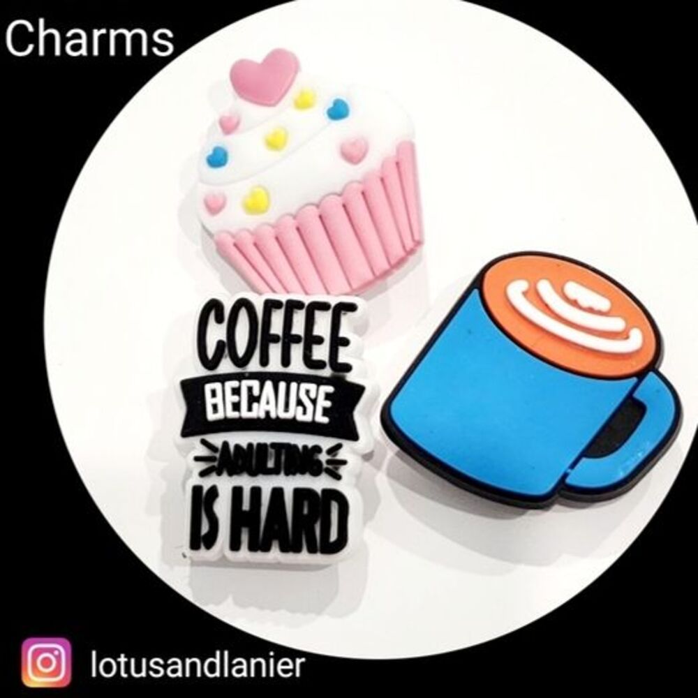 Shoe Charms  Coffee Charms Set of 3 V1